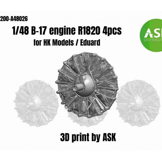 1/48 B-17 Wright R-1820 Engine Set (4pcs) for Hong Kong Model