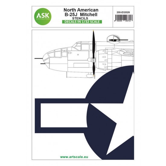 Decals for 1/32 North American B-25J Mitchell Stencils