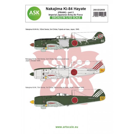 Decal for 1/32 Nakajima Ki-84 Hayate (Frank) part 5 - IJA Air Force
