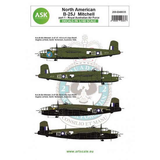 Decals for 1/48 B-25J Mitchell Part 1 - Royal Australian Air Force