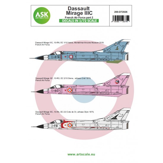 Decals for 1/72 Dassault Mirage IIIC French Air Force part 2