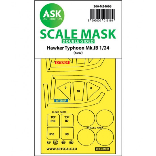 1/24 Hawker Typhoon Mk.IB Double-sided Express Masks for Airfix kits