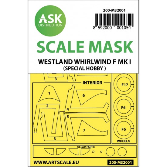 1/32 Westland Whirlwind Mk.I Double-sided Paint Masking for Special Hobby