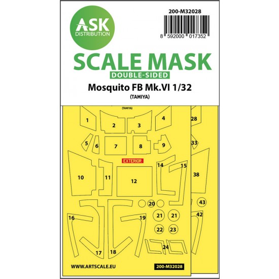 1/32 Mosquito FB Mk.VI Double-sided Paint Maskings for Tamiya