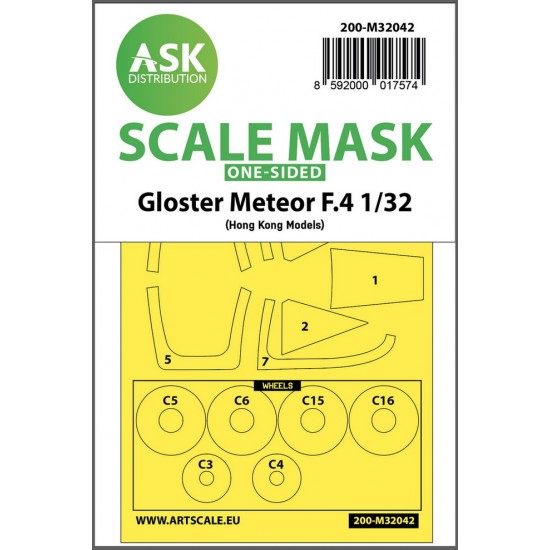 1/32 Gloster Meteor F.4 One-Sided Masking for HK Models