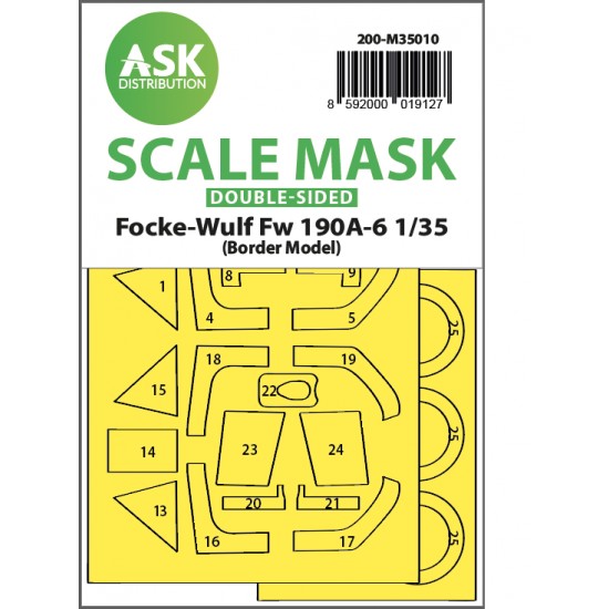 1/35 Focke-Wulf Fw 190A-6 Double-sided Paint Mask for Border Model
