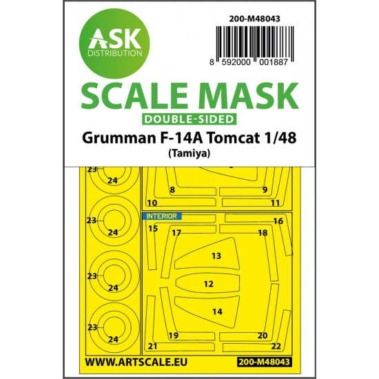 1/48 F-14A Tomcat Double-sided Paint Masking for Tamiya kits