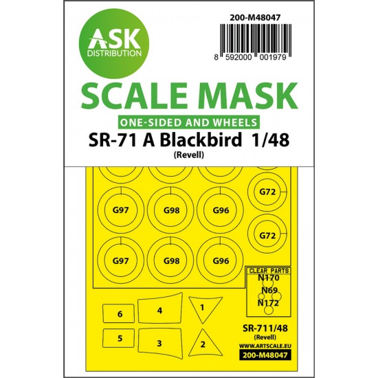 1/48 SR-71 A Blackbird One-sided Paint Masking for Revell kits