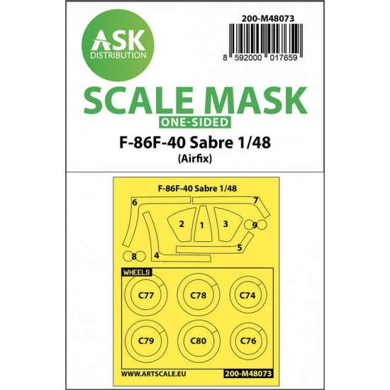 1/48 F-86F-40 Sabre One-sided Masking for Airfix kits