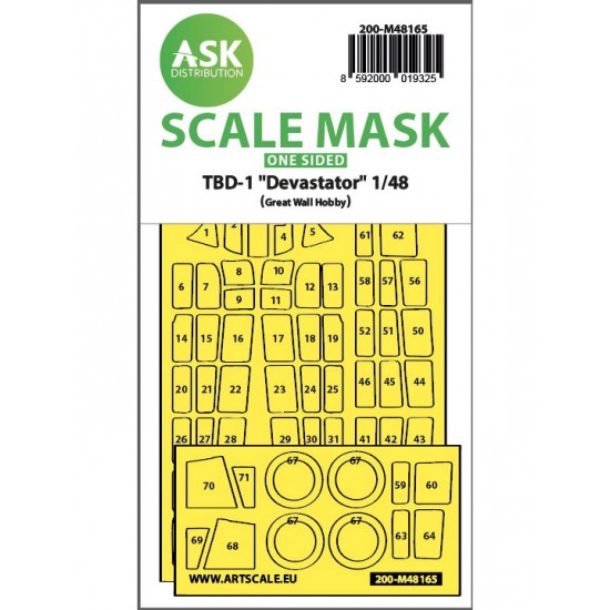 1/48 TBD-1 Devastator one-sided fit express Mask for Great Wall Hobby kits