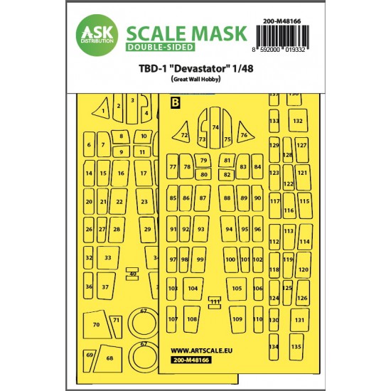 1/48 TBD-1 Devastator double-sided fit express Mask for Great Wall Hobby kits