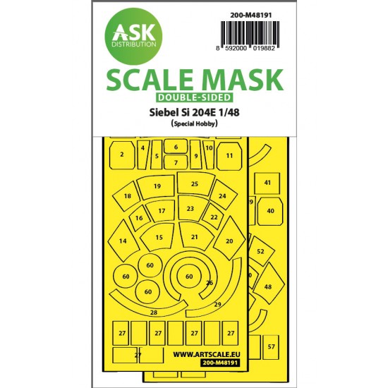 1/48 Siebel Si 204E Double-Sided Realy Fit & Self Adhesive Express Mask for Special Hobby