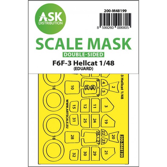 1/48 F6F-3 Hellcat Double-sided Express Fit Mask for Eduard kit