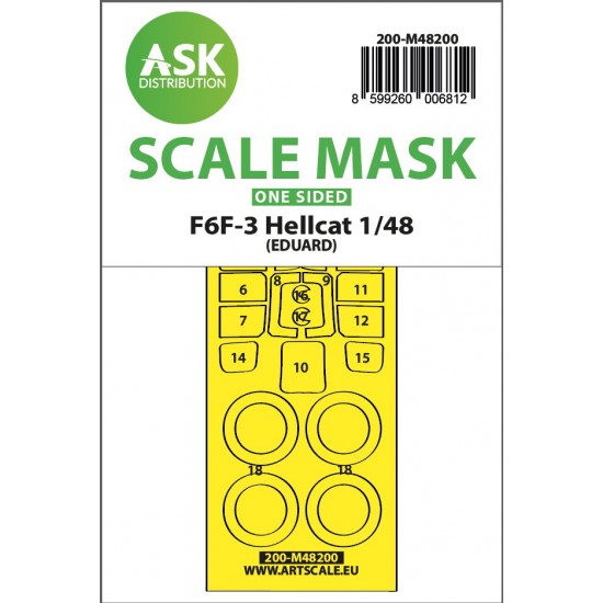 1/48 F6F-3 Hellcat One-sided Express Fit Mask for Eduard kit