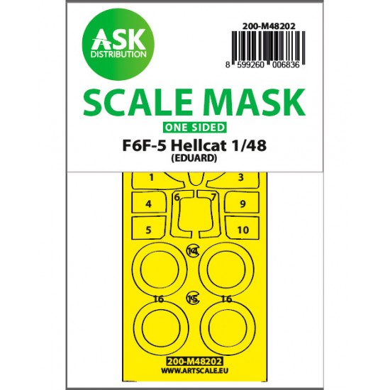 1/48 F6F-5 Hellcat One-sided Express Fit Mask for Eduard kit