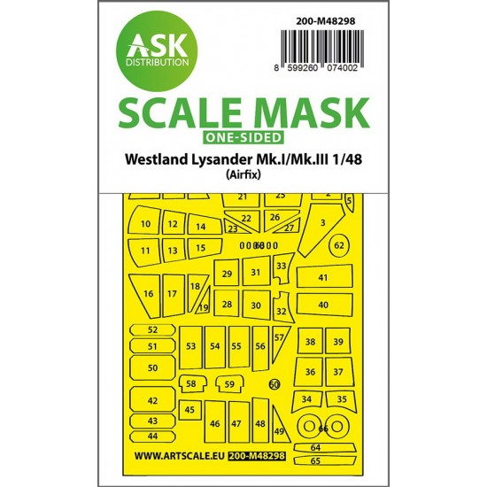 1/48 Lysander Mk.I / Mk.III One-sided Express-fit Mask for Airfix