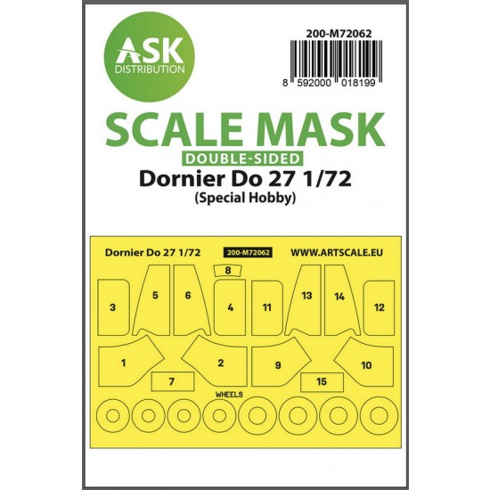 1/72 Dornier Do 27 Double-sided Pre-cuttet Masking for Art Scale Kit/Special Hobby