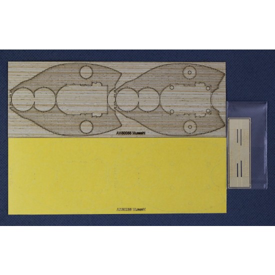 Musashi Wooden Deck w/Masking Sheet & Photoetch for Fujimi #421612 kit (2in1)