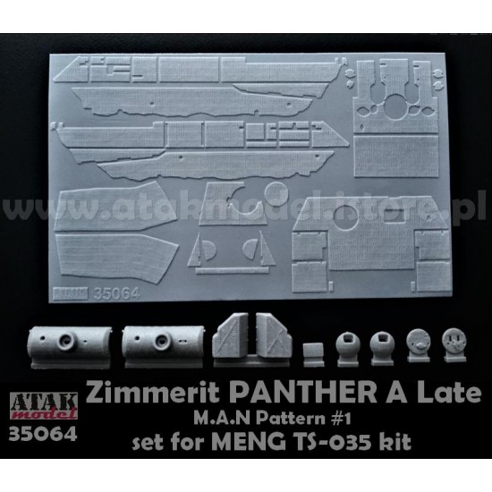 1/35 Panther A Late MAN Pattern #1 Zimmerit set for Meng #TS035 kits