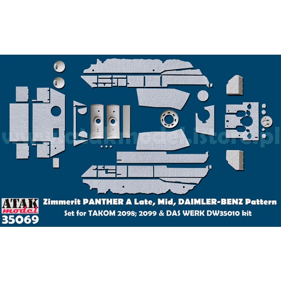 1/35 Panther A Mid & Late Daimler-Benz Pattern Zimmerit set for Takom/Das Werk kits