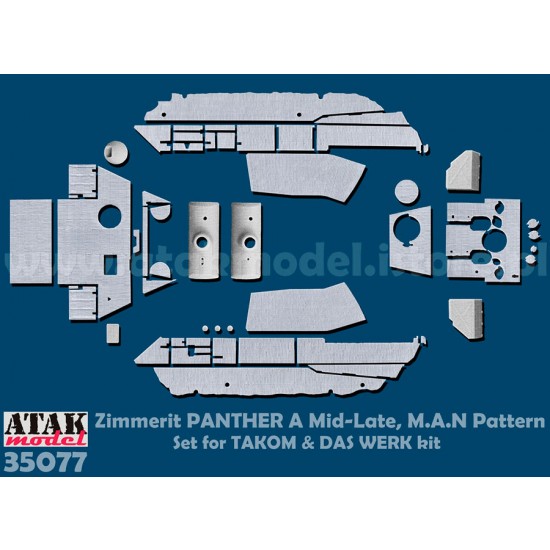 1/35 Panther A Mid-Late Production Man Pattern Zimmerit set for Takom/Das Werk kits
