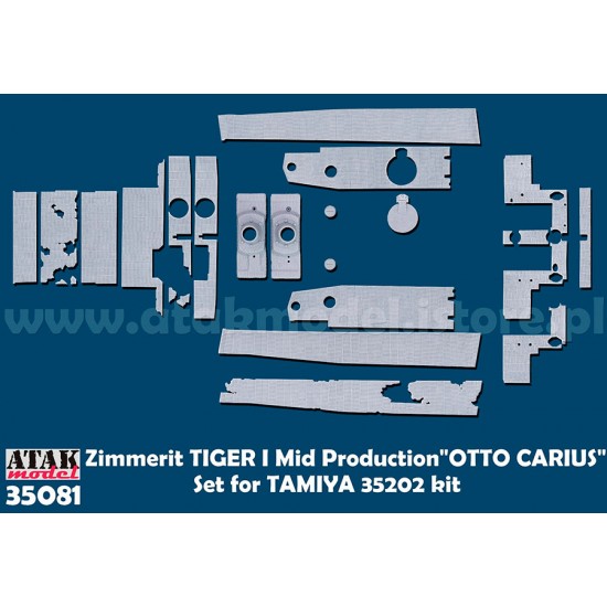 1/35 Tiger I Mid Production "Otto Carius" Zimmerit Set for Tamiya Kit