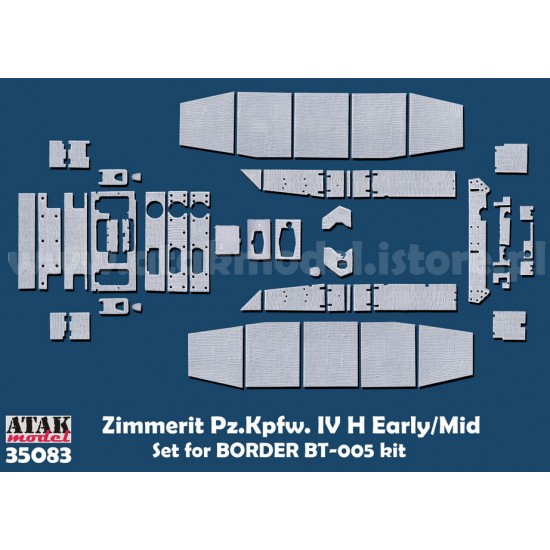 1/35 PzKpfw. Iv H Early/Mid Zimmerit Set for Border-BT-005 Kit