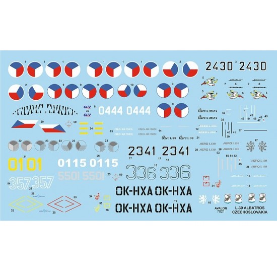 Decals for 1/72 Aero L-39 & 139 Albatros over Czechoslovakia