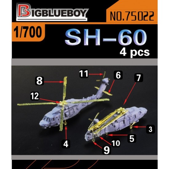 1/700 SH-60 Sea Hawk Helicopter (4 sets)  