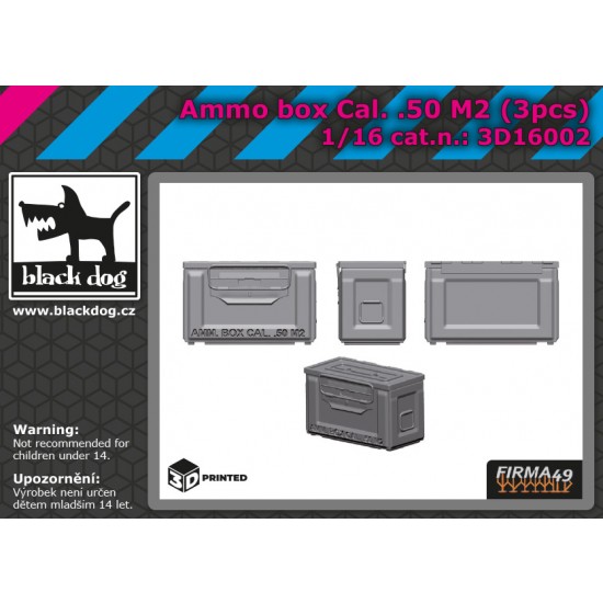 1/16 Ammo Box Cal.50 M2 (3pcs)