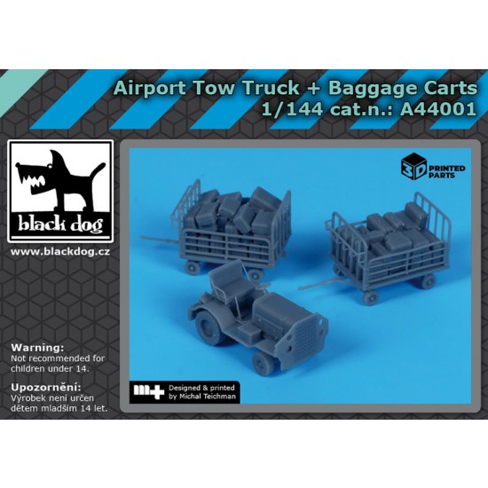1/144 Airport Tow Truck and Baggage Carts