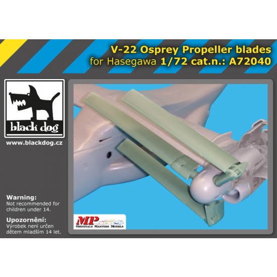 1/72 Bell Boeing V-22 Osprey Propeller Blades for Hasegawa kits