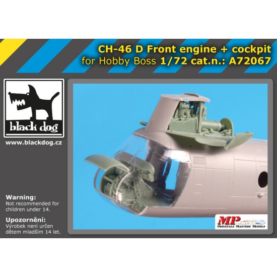 1/72 Boeing Vertol CH-46 D Front Engine & Cockpit for Hobby Boss kits