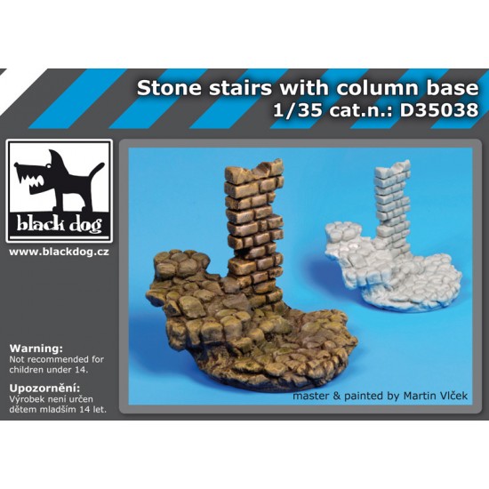 1/35 Stone Stairs with Column Diorama Base (Diameter: 40mm)