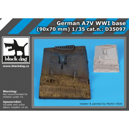 1/35 WWII German A7V Base (90 x 70 mm)