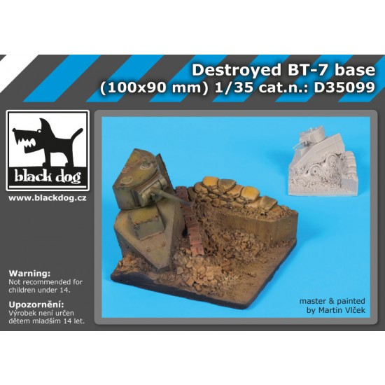 1/35 Destroyed BT-7 Base (100mm x 90mm)
