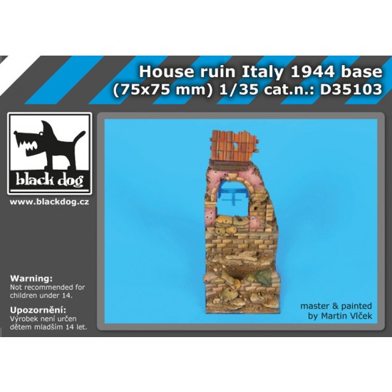 1/35 House Ruin in Italy 1944 Diorama Base (75 x 75mm)
