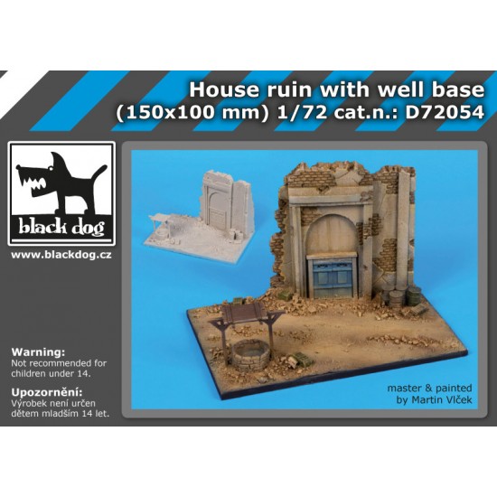1/72 House Ruin with Well Base (150 x 100mm)