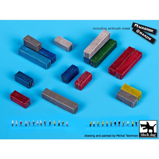 1/700 Transport Containers with Staff Set