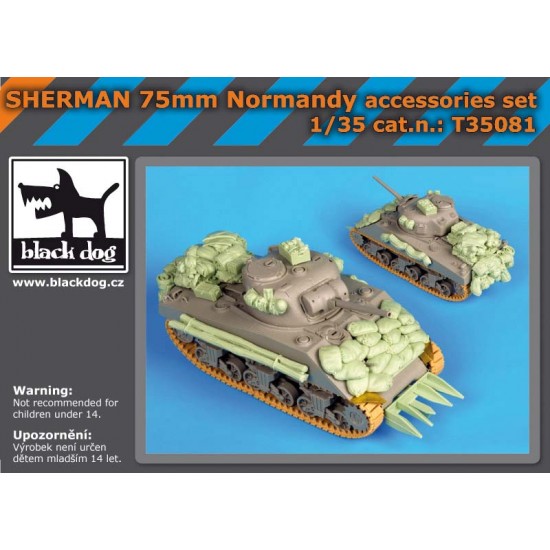 1/35 Sherman 75mm Normandy Stowage/Accessories set for Dragon kit