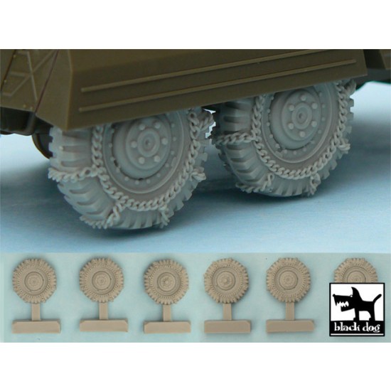 1/48 M8/M20 Snowchained Wheels Set for Tamiya kits
