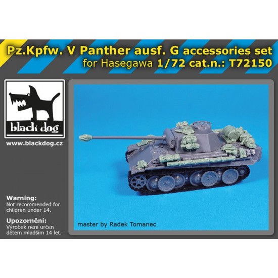 1/72 Pz.Kpfw V Pantther Ausf G Accessories set for Hasegawa kits