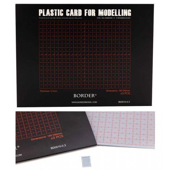 Plastic Card for Modelling Thickness: 0.3mm (190 x 250mm, 3pcs)