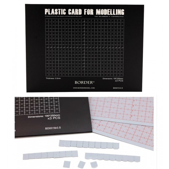 Plastic Card for Modelling Thickness: 0.5mm (190 x 250mm, 3pcs)