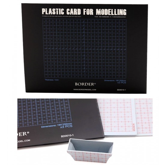 Plastic Card for Modelling Thickness: 1mm (190 x 250mm, 3pcs)