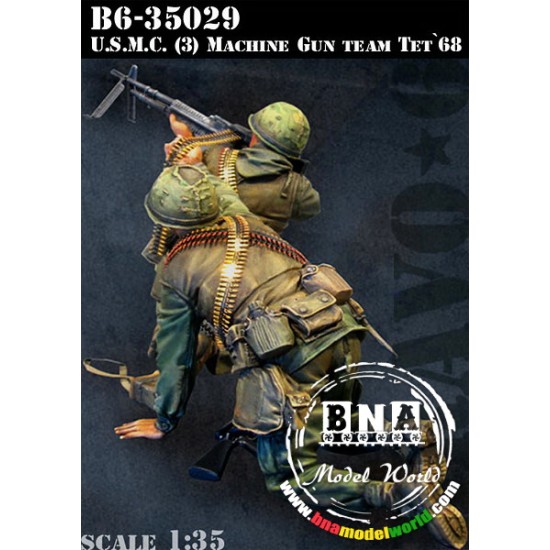 1/35 USMC Machine Gun Team, Tet Offensive 1968 (2 Figures) (#B6-35029 ...