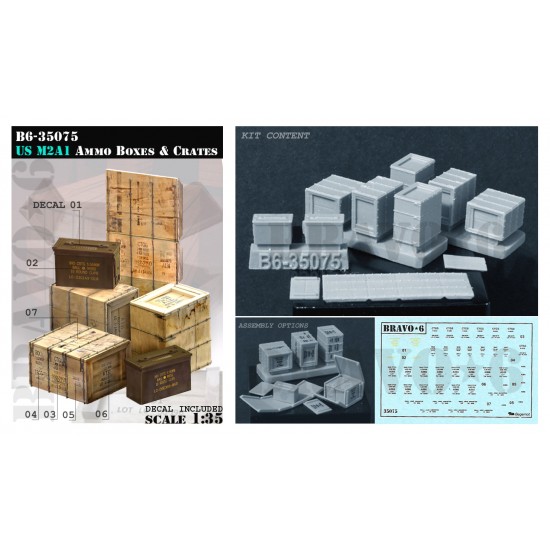 1/35 US M2A1 Ammo Boxes & Crates w/Decals