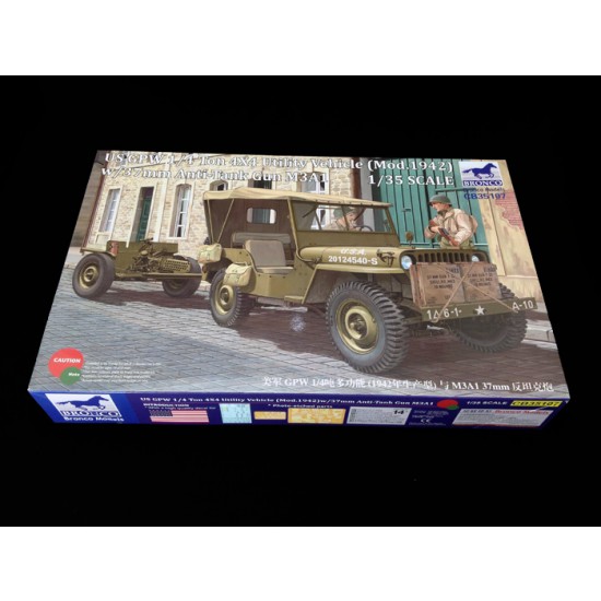1/35 US GPW 1/4 ton 4x4 Light Utility Truck (Mod.1942) w/37mm Anti-Tank Gun M3A1