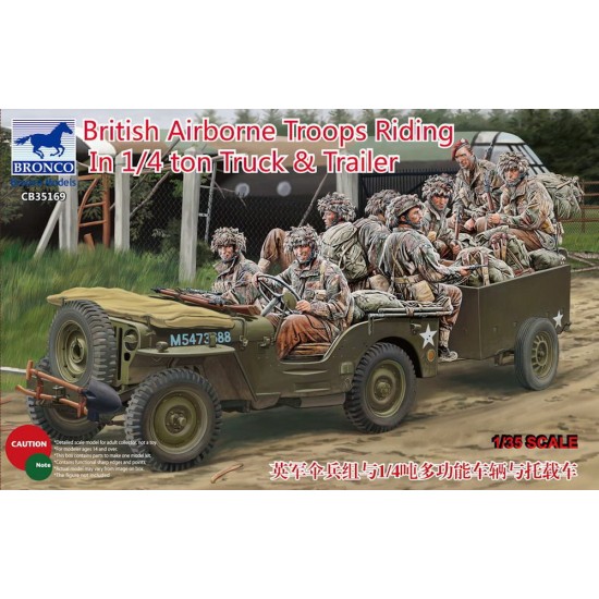 1/35 British Airborne Troops Riding In 1/4ton Truck & Trailer
