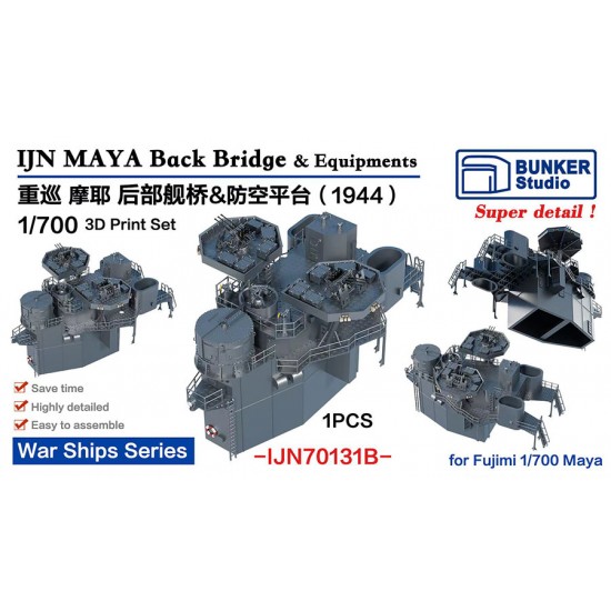 1/700 IJN MAYA Back Bridge and Equipments (1944) for Fujimi kit